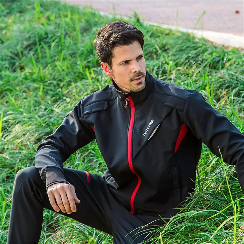

Winter Riding Clothes Fleece Windshield Cold Cyclist Coat Suit Thick Warm Riding Clothes Long-Sleeve Raincoat Jacket