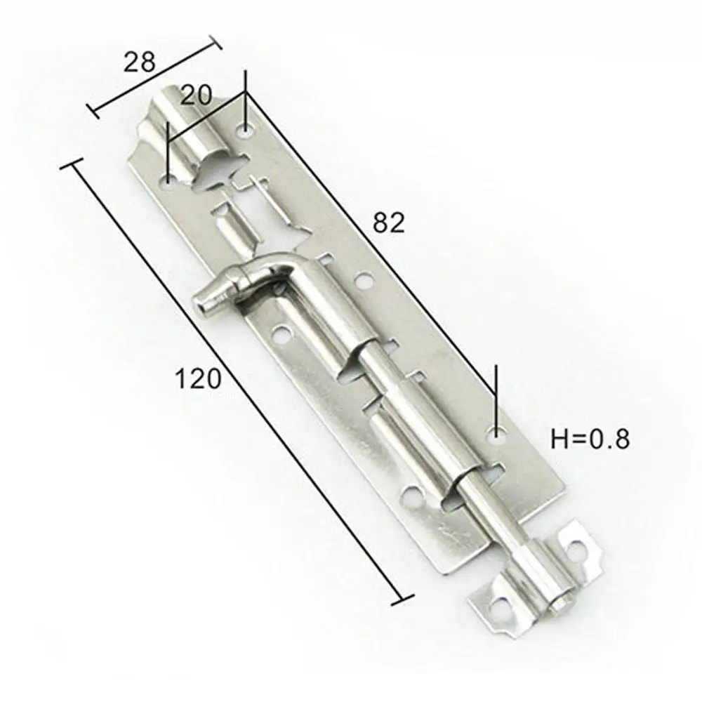 Stainless Steel Door Bolts with Screws, 2 Pack Door Bolt for Wooden Gates, Lock Latch Sliding Bolts, 5 Inch