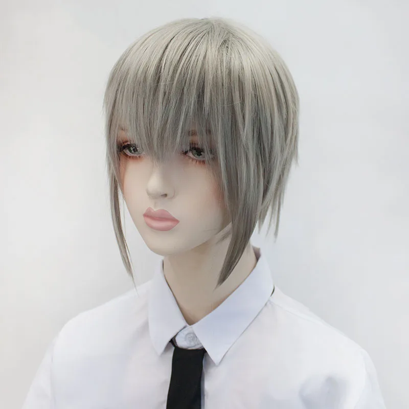Lanlan Souma Yuki Fruits Basket Cosplay Wig Silver Long Sideburns