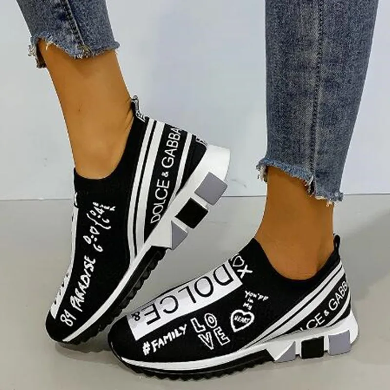 Flats Sock Sneakers Tennis-Shoes Slip-On Walking Designer Unisex Women Mujer Zapatillas