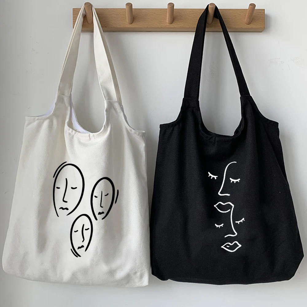 Tote Shopper-Bags Canvas-Bag Harajuku Fashion Korean Women New Ulzzang Cool Fun Hip-Hop
