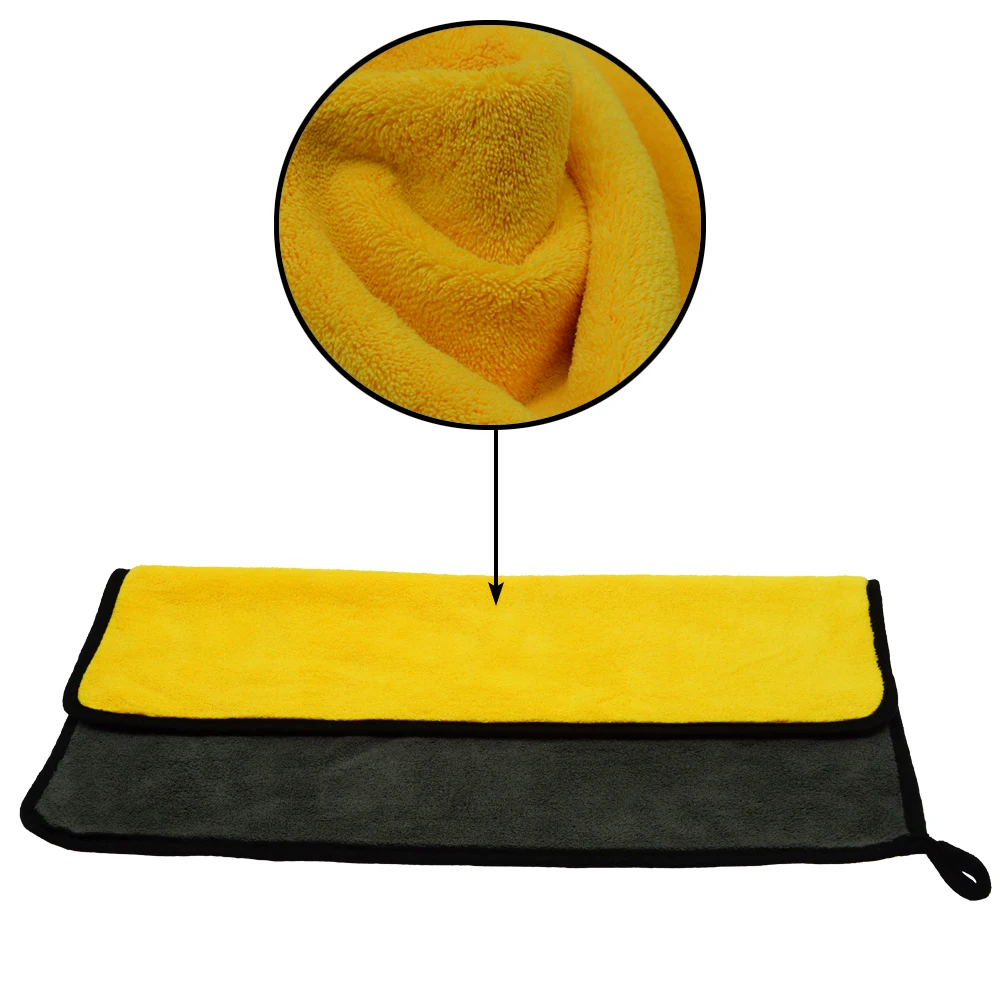 Hviero Auto Care Wash Tools 800gsm 45cmx38/30cmx30cm Thick Plush Microfiber Car Cleaning Car Microfibre Wax Polishing Detailing Towels