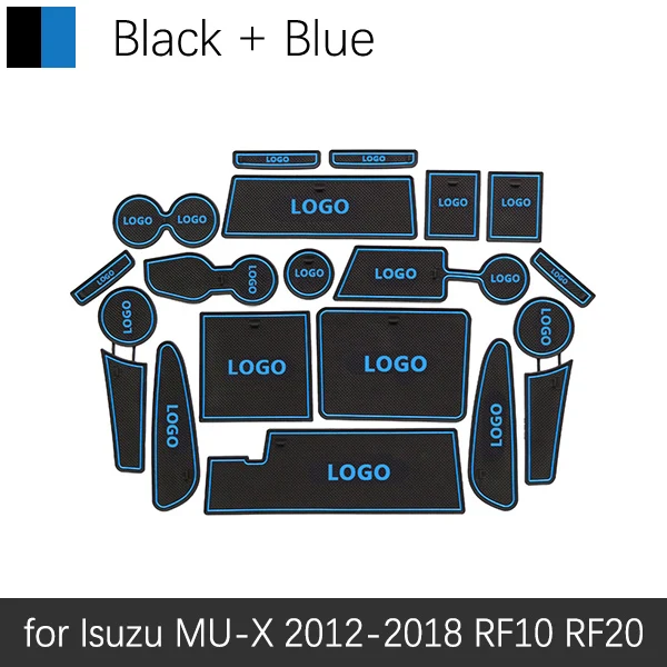 Противоскользящие резиновые чашки подушки двери паз коврик для Isuzu MUX MU-X MU X RF10 RF20 2012~ автомобильные аксессуары коврик для телефона 2013 - Название цвета: Синий