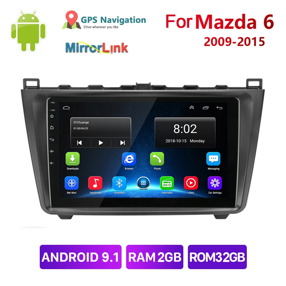 Автомобильный мультимедийный плеер Android 9 1 2Din радио аудио для Mazda 6 2009-2015 стерео GPS