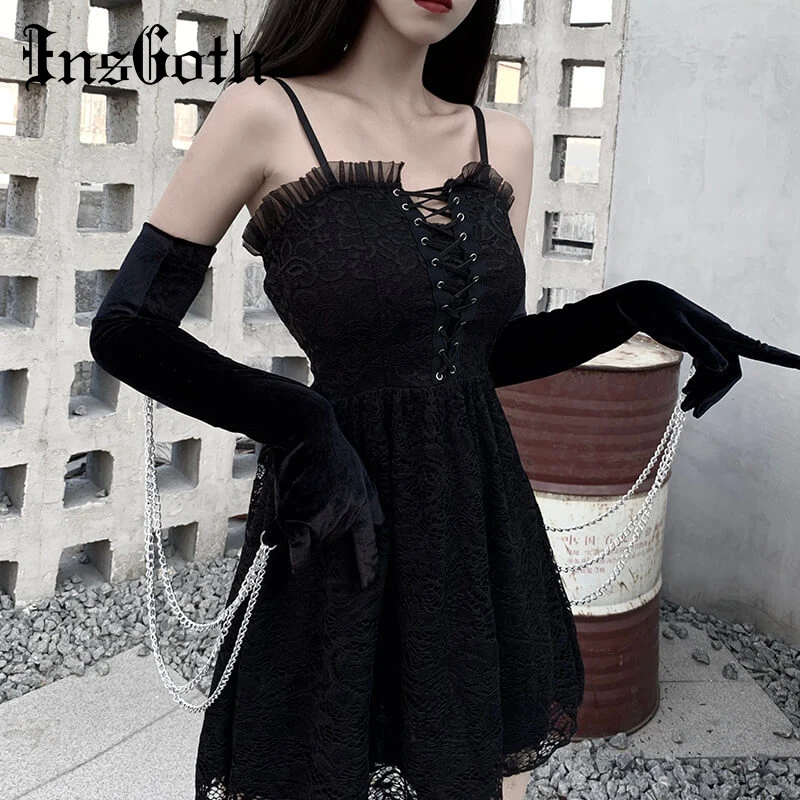 InsGoth женские черные перчатки зимние теплые варежки с металлической цепочкой готические вечерние сексуальные элегантные женские черные однотонные длинные митенки