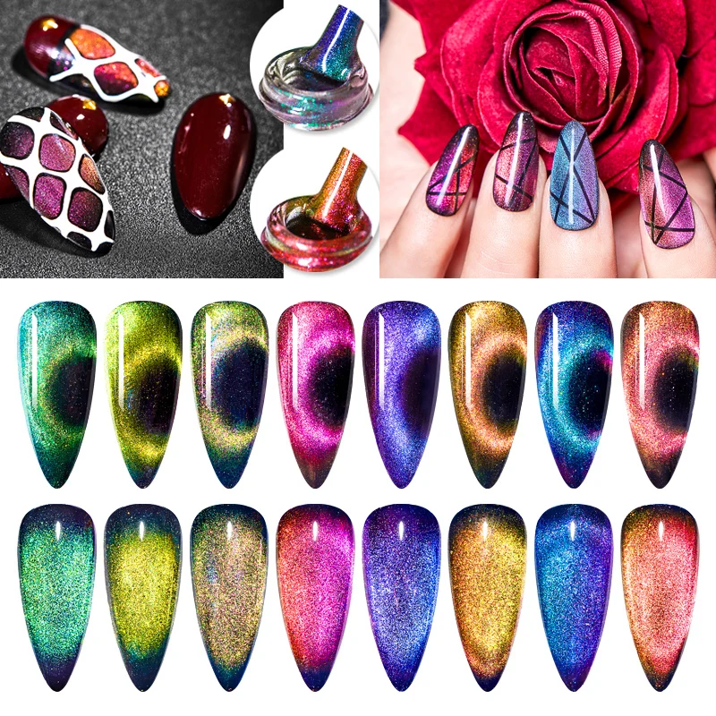 RBAN NAIL 5D/7D/9D кошачий глаз гель лак для ногтей Хамелеон для использования с магнитом гель для ногтей длительный носок от лазера Сияющий УФ светодиодный лак для ногтей