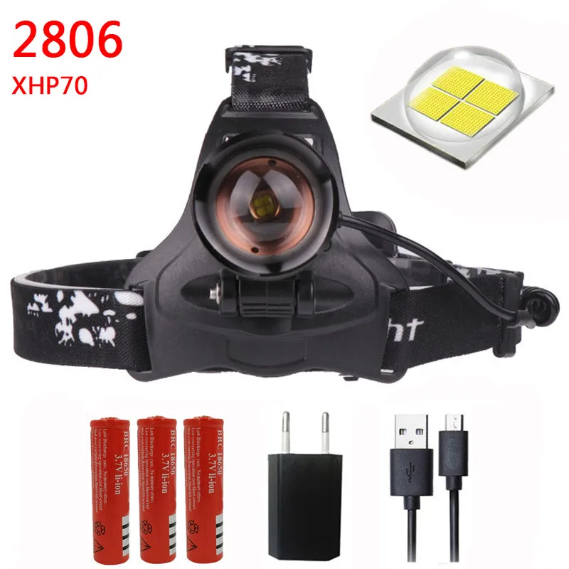 Litwod DZ30 CREE XHP70 светодиодный налобный светильник налобный фонарь фронтальная вспышка светильник фонарь 18650 батарея VS 3* XM-L T6 - Испускаемый цвет: option G