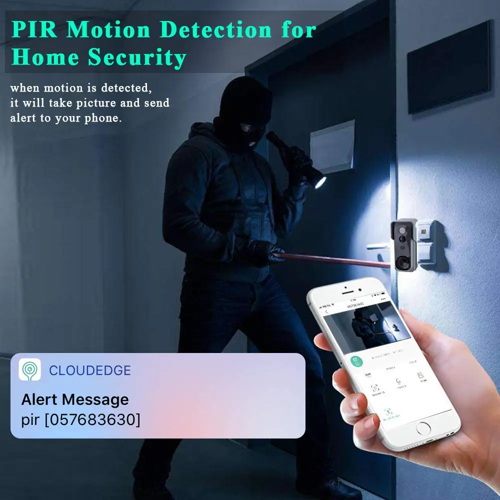  Onvian WiFi Doorbell Camera Waterproof 1080P HD Video Door Bell Motion Detector Smart Wireless Door