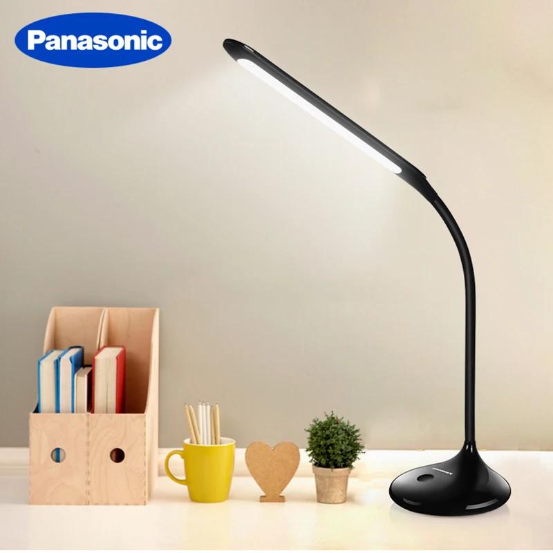 Panasonic Bendable Led Table Lamp Children Reading Student Touch Control Switch Dimming Charging LED Pink White Black Desk Light