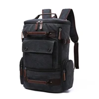 Men's Backpack Vintage Canvas Backpack School Bag Men's Travel Bags Large Capacity Backpack Laptop Backpack Bag Rucksack 5
