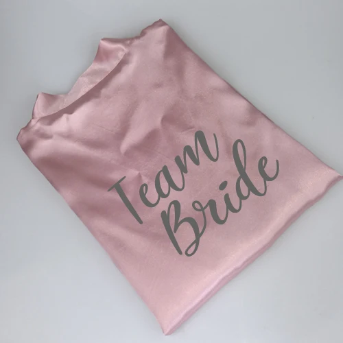 team bride C& Fung темно-розовый халат серебряное кимоно с надписью атласная пижама Свадебный халат Подружка невесты, сестра мать невесты халаты - Цвет: team bride