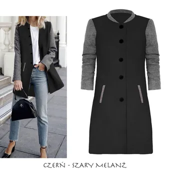

Female Winter New Patchwork Design Wool Coat Women Fashion Trend Single-breasted Casual Women's Long Coat