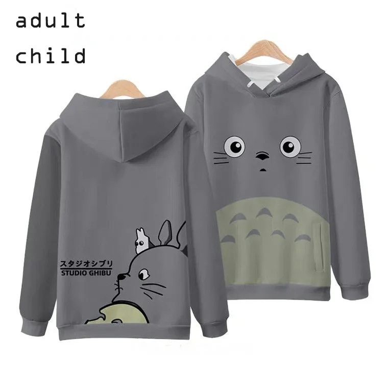 Толстовки Totoro с 3D принтом Осенний Повседневный свитшот для студентов японская