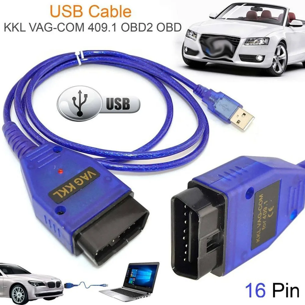 OBD2 FT232RL Vag-Com интерфейсный кабель KKL VAGCOM 409,1 Автомобильный USB obd2 OBD диагностический сканер Vag USB Кабель интерфейсный инструмент