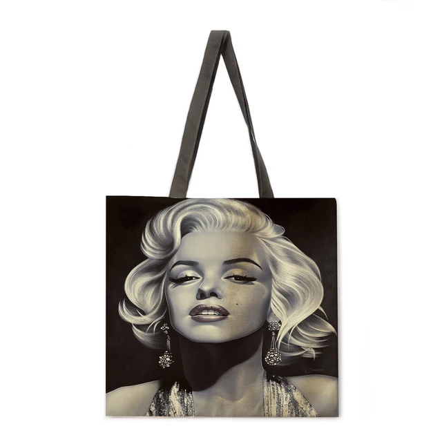 Ladies leisure handbag Monroe oil painting print handbag Ladies shoulder bag Outdoor beach bag Foldable shopping bag 8
