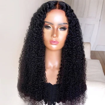 

Remy Kinky Curly Long 5x5 PU Silk top Wig Human Hair U part wig For Women With Baby Hair Natural Hairline Adjustable Strap