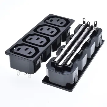 

10pcs AC power socket PDU IEC320-C13 Four-position embedded electric industrial wall socket 10A250V