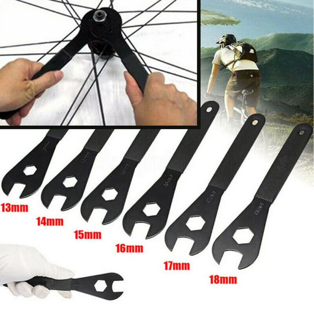 Bike Hub Cone Wrench Spanner Bicycle Wheel Axle Pedal Repair Spanner Tool 13/14/15/16/17/18mm Bicycle Repair Tool