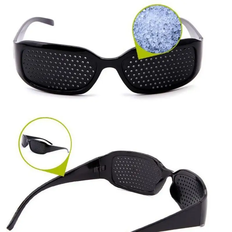 1pc Black Improve Pinhole Glasses Eyeglasses Eyes Exercise Eyesight Vision Healing Excercising Improvement Vision Care Training