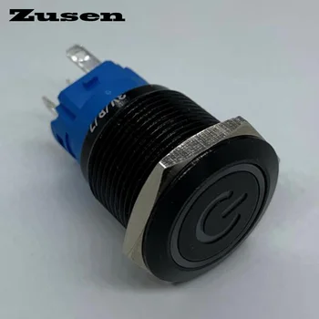 

Zusen 19mm 1no1nc black latching type lock translucent power symbol push button switch(ZS19SF-11ZET/W/12V/A)