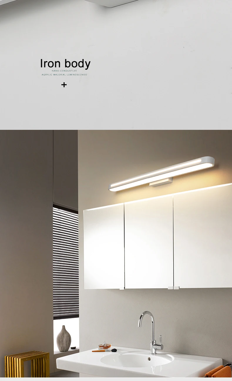 VEIHAO The latest modern LED wall lamp for bathroom makeup lamp mirror wall lights acrylic simple creative white wall lamp