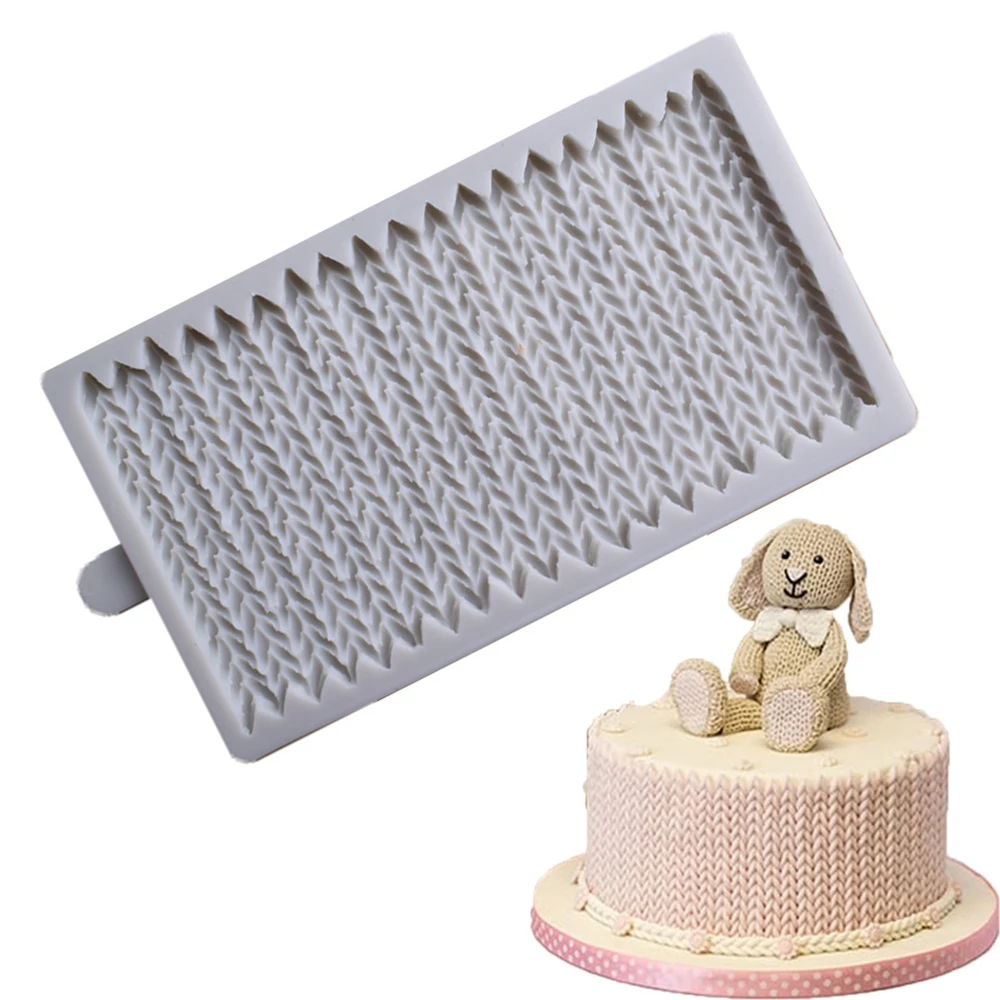3D Sweater stripes Design Silicone Mold Cake Decoration tools Molding Diy Baking Tools Handicraft Production Stencil 10.8*19CM