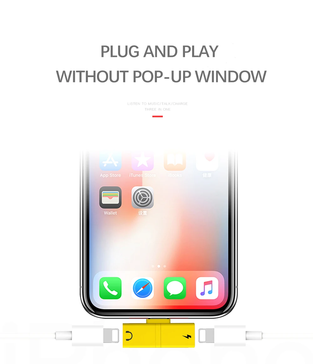 2 в 1 двойной порт аудио кабель адаптер для Apple iPhone XS 7 8 сплиттер быстрое зарядное устройство для наушников конвертер быстрое прослушивание музыки