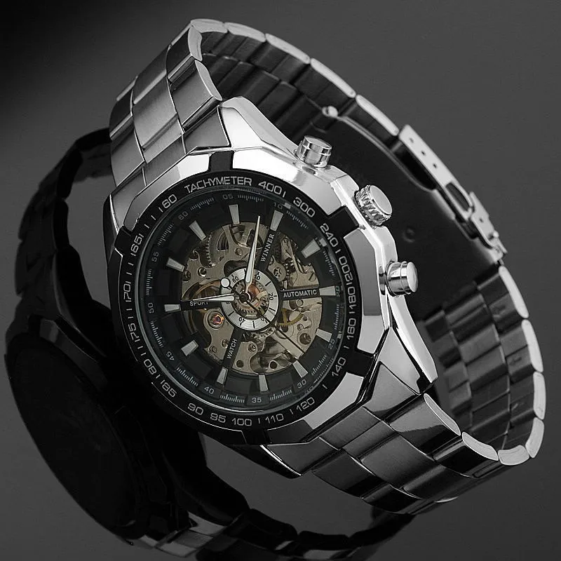 

Winner Winner340 Classic Style Fashion Casual Hollow out Night Light Fully Automatic Analog Watch