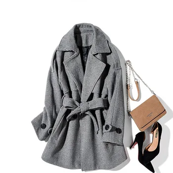 

Spring Autumn 100% Wool Coat Women Clothes 2020 Korean Vintage Women Coats and Jackets Female Woolen Jacket short Outwear