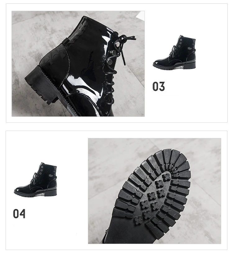 KATELVADI/женские ботинки; уличная обувь из искусственной кожи; мотоциклетные уличные ботильоны для девочек; женская обувь на шнуровке; K-516