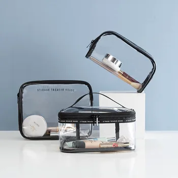 

Women cosmetic bags transparent PVC makeup bag for travel waterproof wash bags female toiletries organizer Neceser makeup case