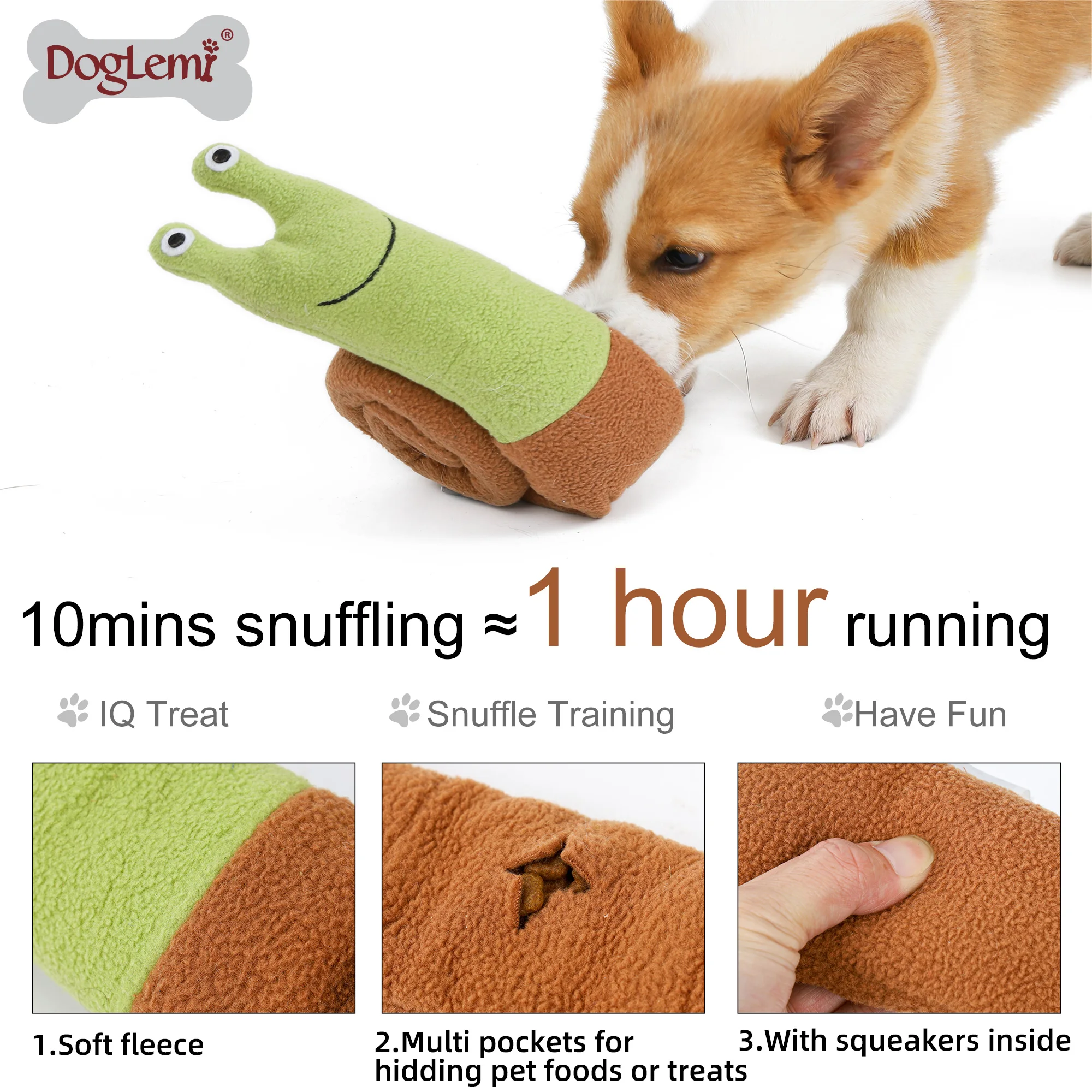 Magic Snail Design Dog Toys Plush Pet Chew Toy Snuffling Iq Training Pet  Products - Dog Toys - AliExpress