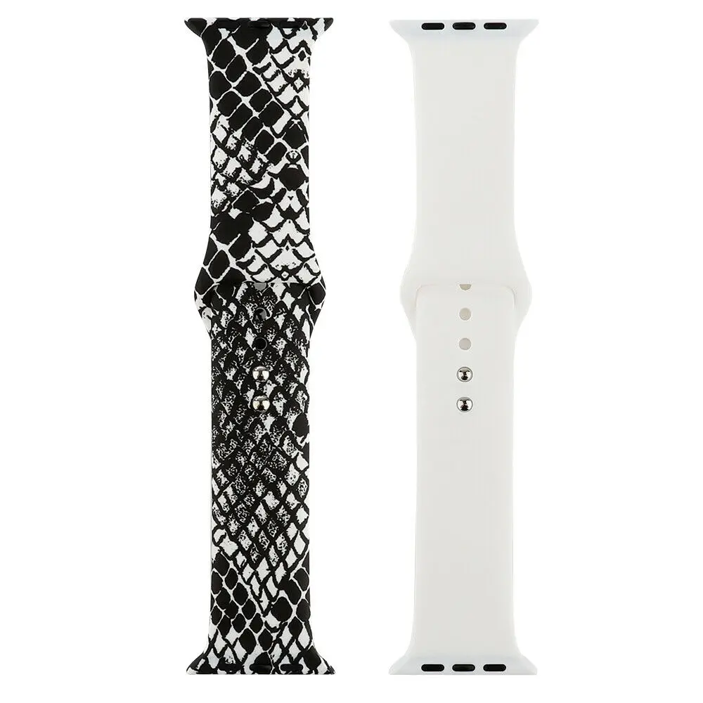 Сменный спортивный ремешок для Apple Watch Band 5, 4, 44 мм, 40 мм, силиконовый браслет с цветочным принтом для iWatch Series 3, 2, 1, 42 мм, 38 мм - Цвет ремешка: NO.35
