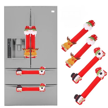 

Christmas Refrigerator Gloves Door Handle Cover Christmas Decorations for Home Xmas Party Santa Claus Elk Navidad Ornaments