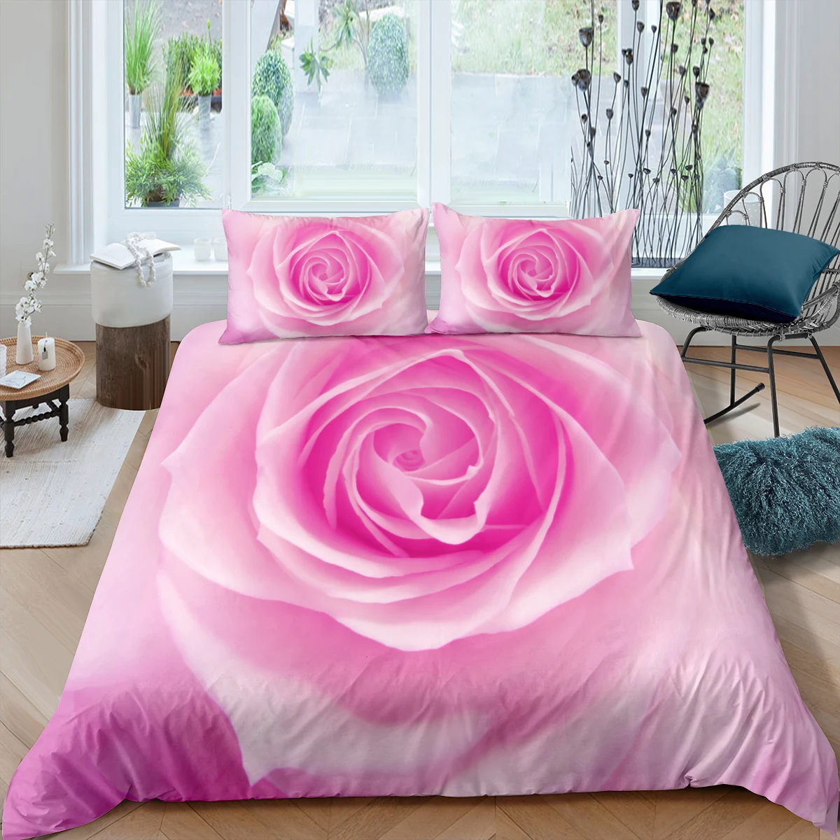 

Home Living Luxury 3D Rose Bedding Set Comfortable Duvet Cover Set Pillowcase Kids Bedding Set Queen and King EU/US/AU/UK Size