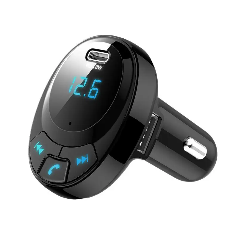Двойной USB и type-C зарядный порт Автомобильный Bluetooth fm-передатчик, беспроводной fm-радио Bluetooth адаптер, Hands-free разговор, музыка