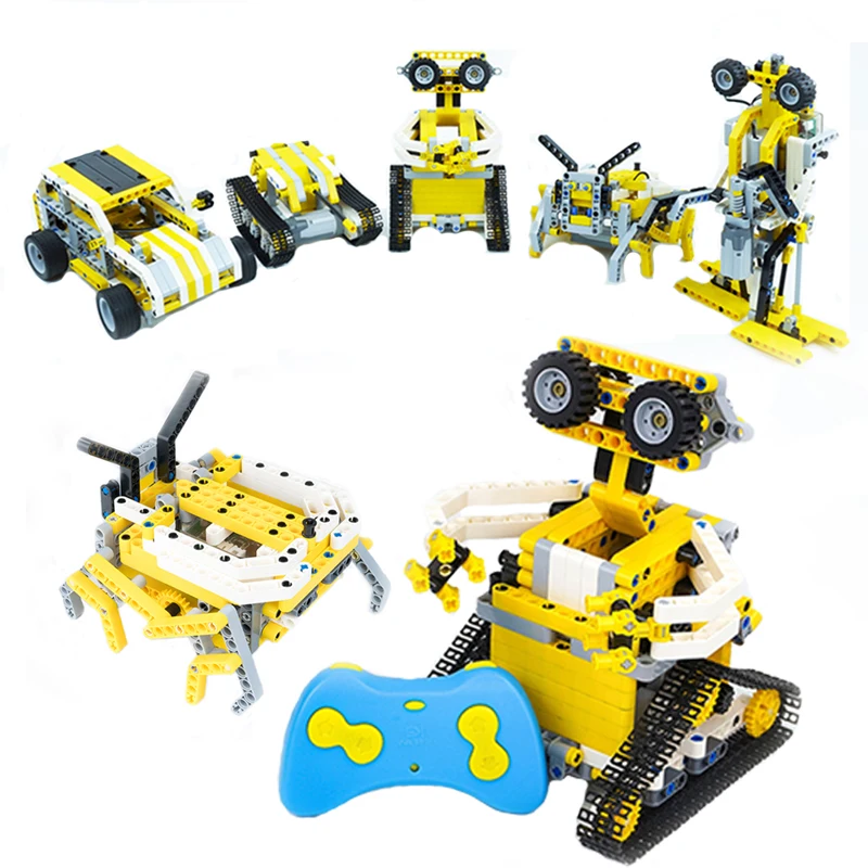 

5 in 1 RC WALL E TRACKED RACER dual Electric Motor Power Function fit technic city Building Block bricks Assembly Model kid gift