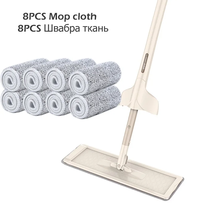 coffe 8pcs rag Новинка 2 в 1 спрей Швабра бесплатно ручная мойка плоская Швабра ленивая 360 Вращающаяся чудо-швабра с выдавливанием пола очиститель бытовой уборки - Цвет: coffe 8pcs rag