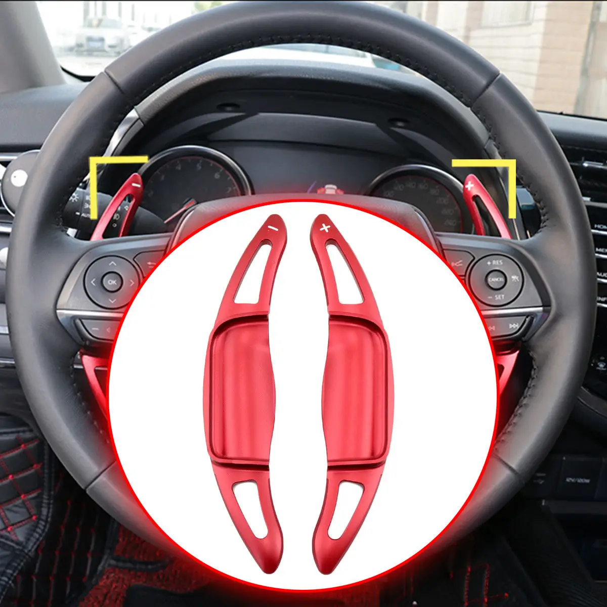 

Alloy Add-on DSG Steering Wheel Shift Paddle Shifter Extension Trim Fit For Toyota Camry 2018 2019 2020 2021 Accessories