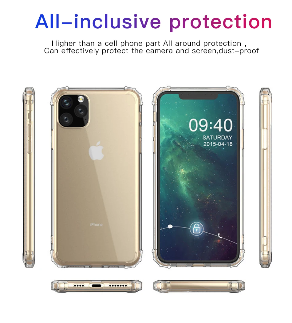 !ACCEZZ For iPhone 11 Case 2019 For iphone 11 Pro Max New Soft Cases Transparent Protection Back Cover Mobile Phone Shell Coque (4)