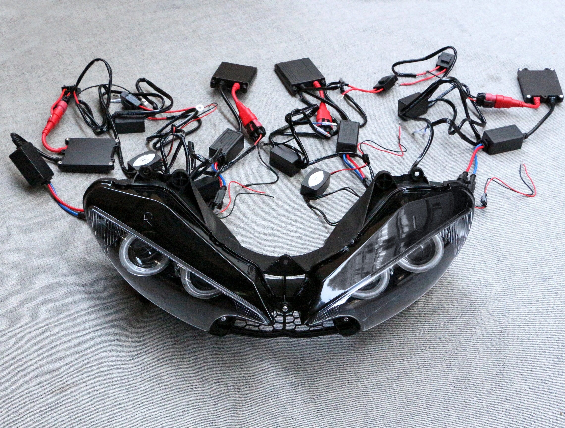 Мотоциклетная фара ангел демон глаз HID проектор фара YZF R6 YZF-R6 2003 2004 2005
