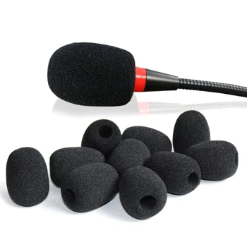 

10pcs Headset Replacement Cover Gooseneck Sponge Foam Microphone Windscreen Protector