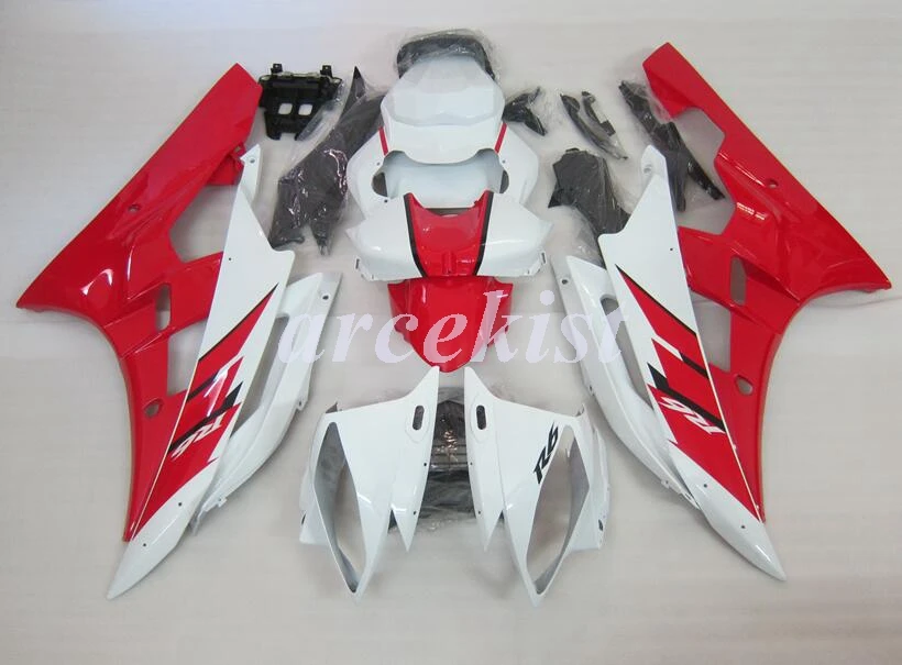 Стиль Полный обтекатели подходит для Yamaha YZF 600 R6 06 07 YZF-R6 2006 2007 ABS пластик мотоцикл обтекатель комплект Cowling красный белый