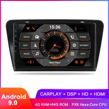 10," ips 2.5D Топ Дисплей Android 9,0 Carplay для Skoda Octavia A7 стерео компактное минирадио аудио gps навигации