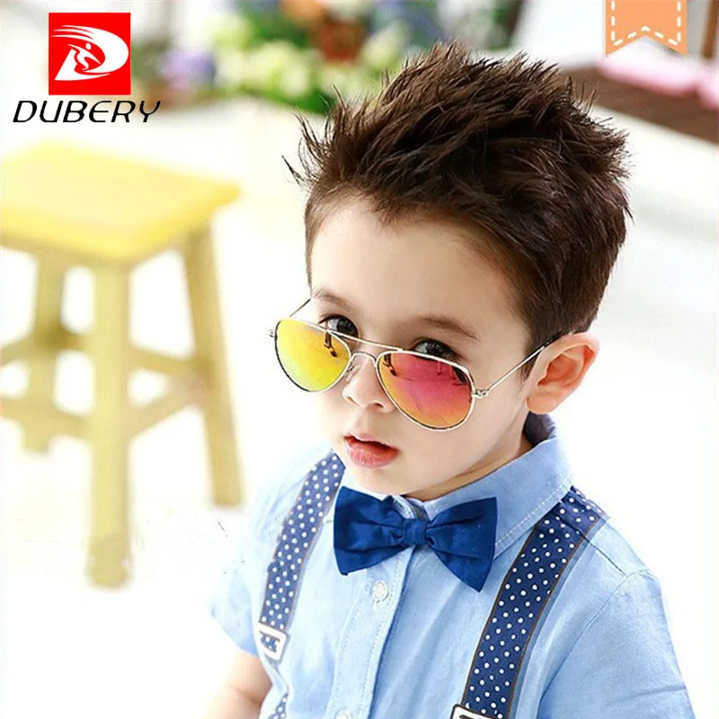 

DUBERY Kids Pilot Sunglasses Vintage Mirror Photochromic Sun Glasses Boys Baby Girls Eyeglasses Children Trendy Retro Oculos