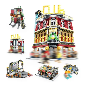 

6991 5in1 City Series LED Nightclub Music Club Bar USB Building Blocks Bricks 10182 Toys For Children