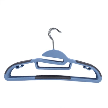 

10 Pack Coat Hangers, Premium Plastic Suits Hangers, Heavy Duty, S-Shaped Opening, Non-Slip Durable, 42 cm Wide, Gray