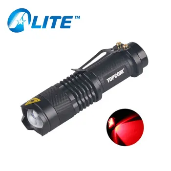 

TMWT Portable Mini Adjustable SK68 Red Light Flashlight Red Hunting Tactical Torch Zoom Torch for hotel camera detector