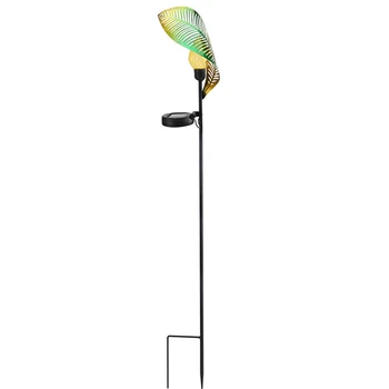 

Landscape Pathway Easy Install Courtyard LED Solar Lights IP65 Waterproof Leaves Shape Iron Outdoor Garden Patio Ground Insert