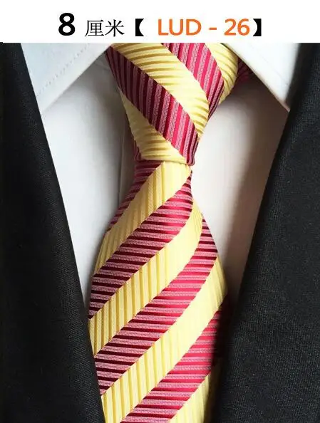 Новые Классические шелковые мужские галстуки, галстуки на шею, 8 см. Клетчатые полосатые галстуки для мужчин, деловые роскошные галстуки для свадебной вечеринки, галстуки Gravatas - Цвет: 26
